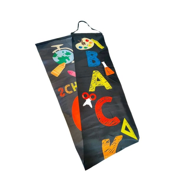 Welcome Back To School 2 LARGE 70” X 12” Door Polyester Banner Décor With Ribbon - Picture 5 of 6